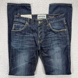 Superdry Officer Jeans Men’s 31x32 Blue Dark Wash Slim Straight Leg Urban Luxury